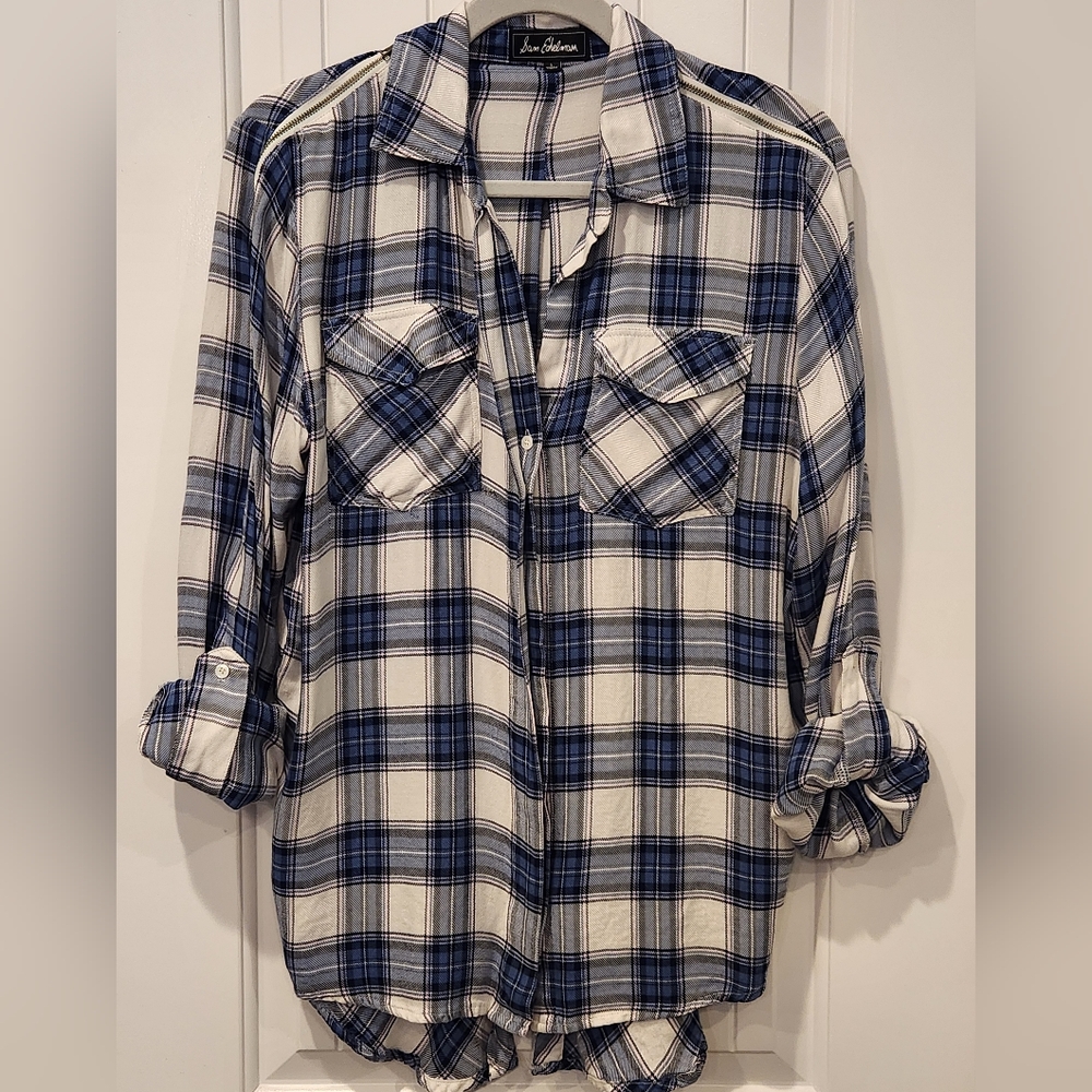 Sam Edelman Plaid Tuxedo Tail Shirt